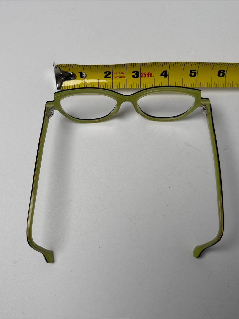 ANNE ET VALENTIN Tortoiseshell Pale Green Slight Cat-Eye Glasses Made in France - Picture 10 of 10